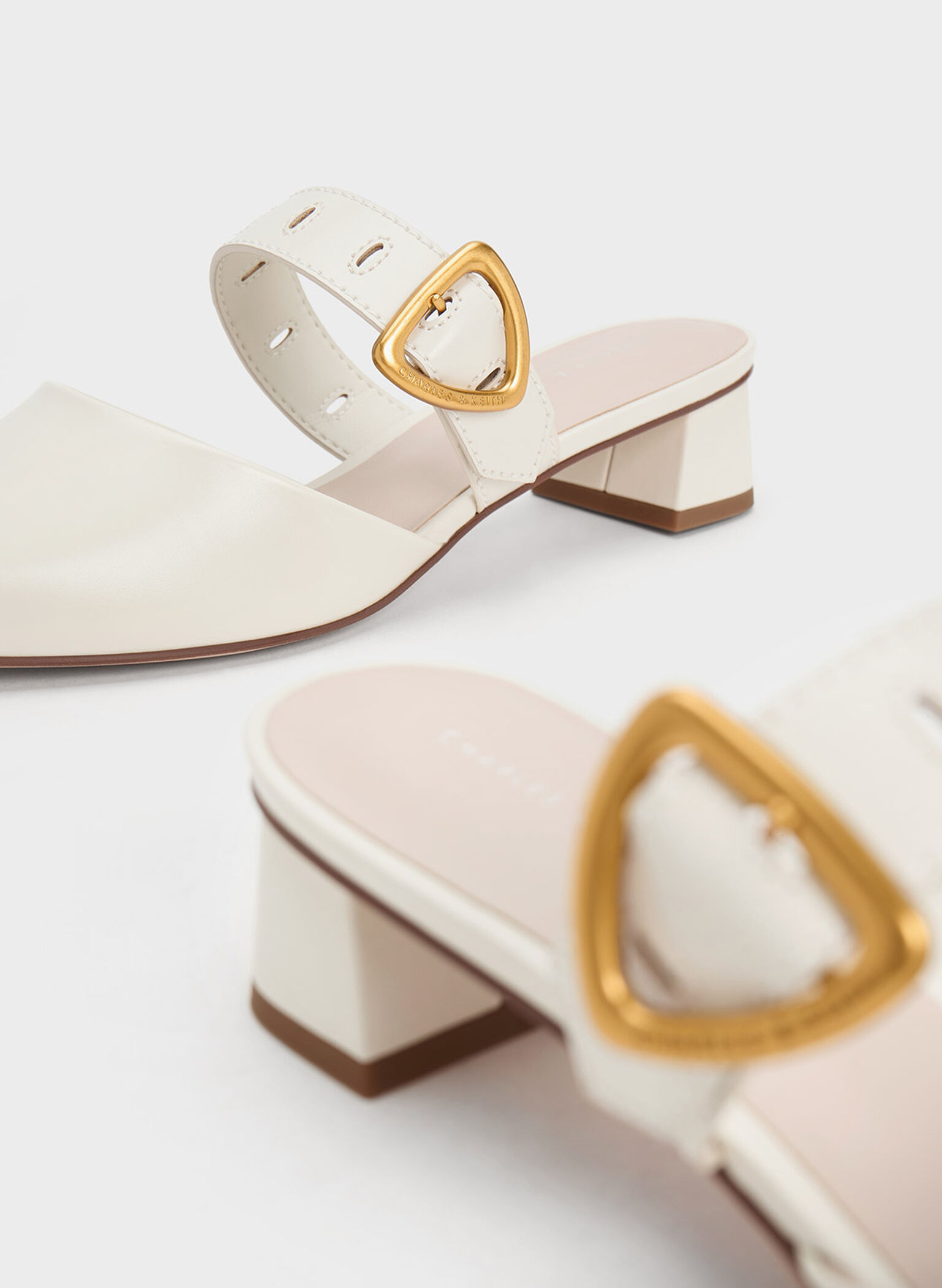 Sepphe Cut-Out Heeled Mules, Cream, hi-res