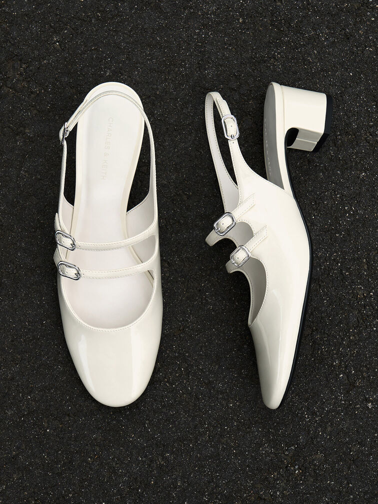 Clementine Double-Strap Slingback Mary Jane Pumps, Chalk, hi-res