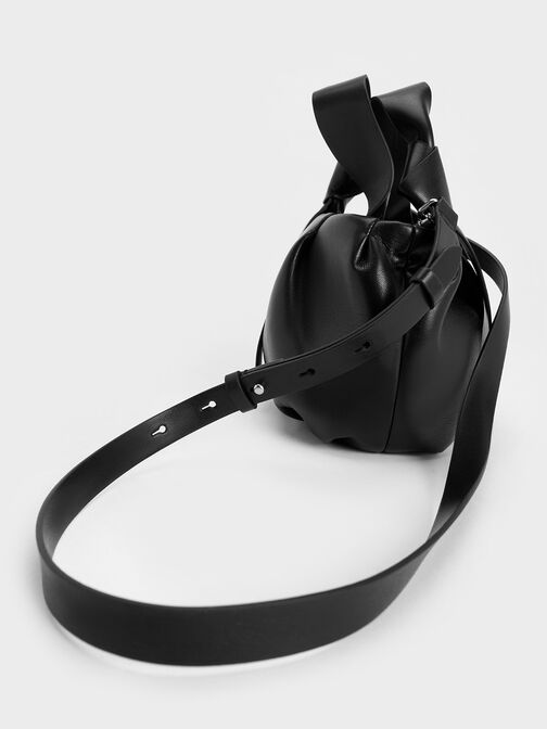 Toni Knotted Ruched Bag, Noir, hi-res