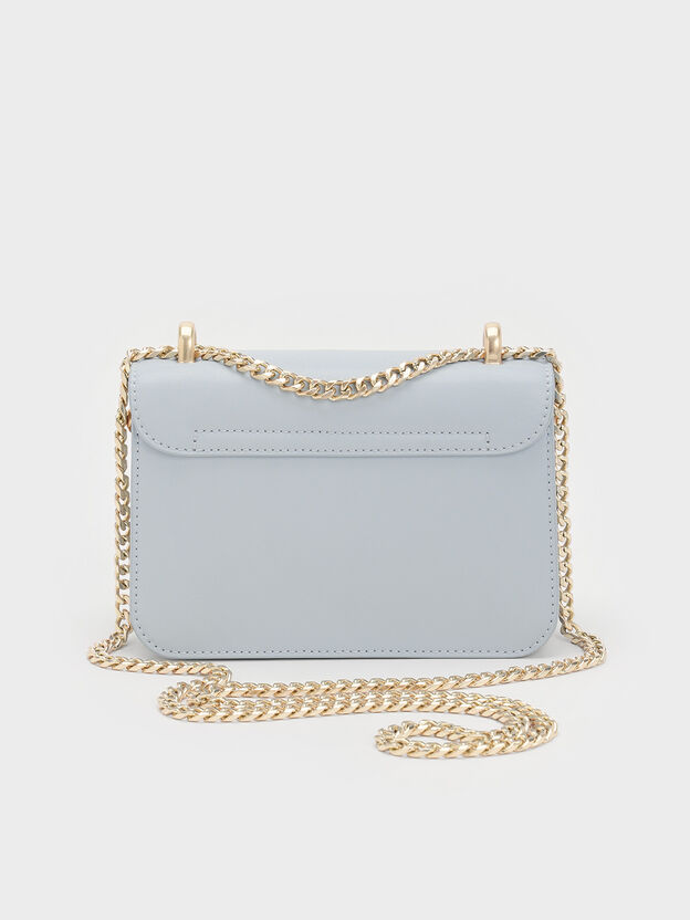 Alva Quilted Chain-Handle Bag, Sea Salt Blue, hi-res