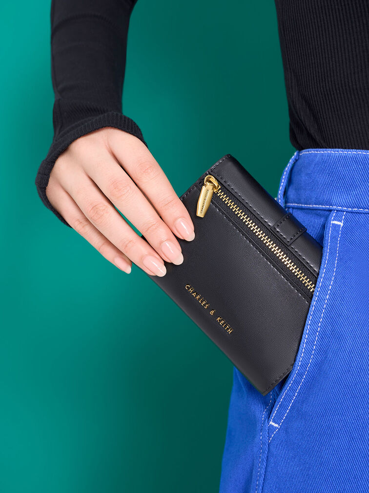 Annelise Belted Wallet, Black, hi-res