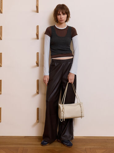 Levy Nylon Shoulder Bag, Dusted Oat, hi-res