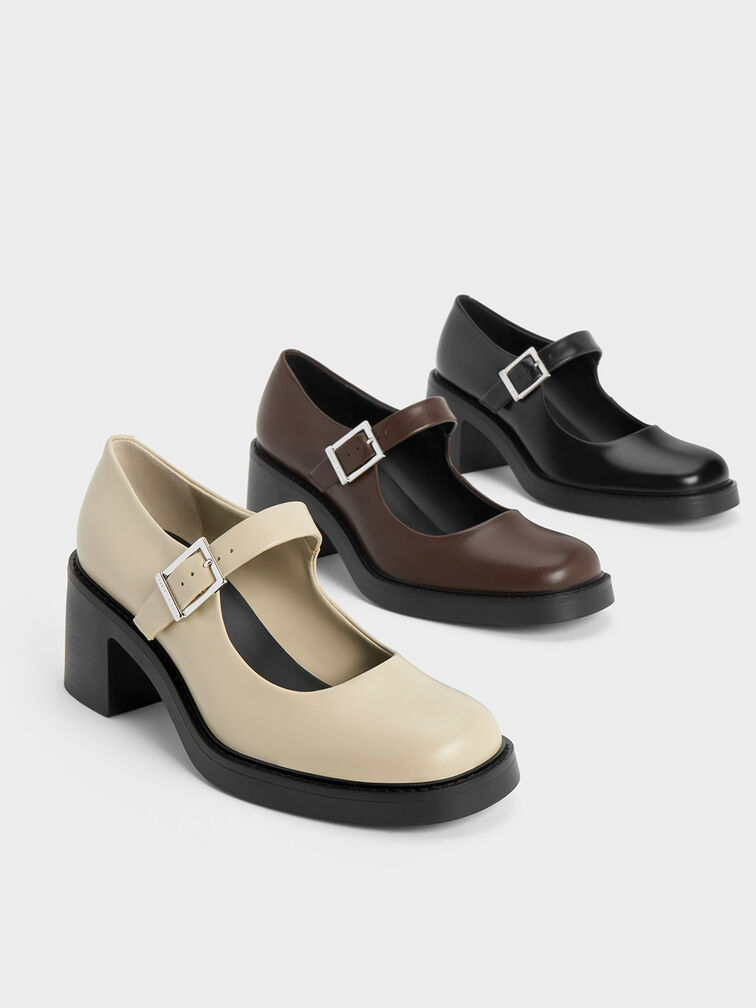 Hester Mary Jane Block-Heel Pumps, Black Box, hi-res