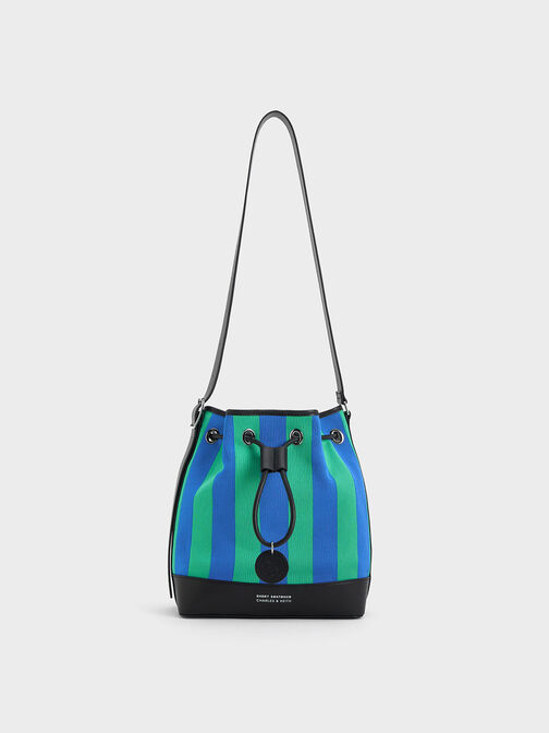 Striped Bucket Bag, Multi, hi-res