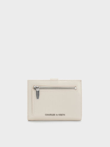 Cartera Bryna con detalles metálicos, Crema, hi-res