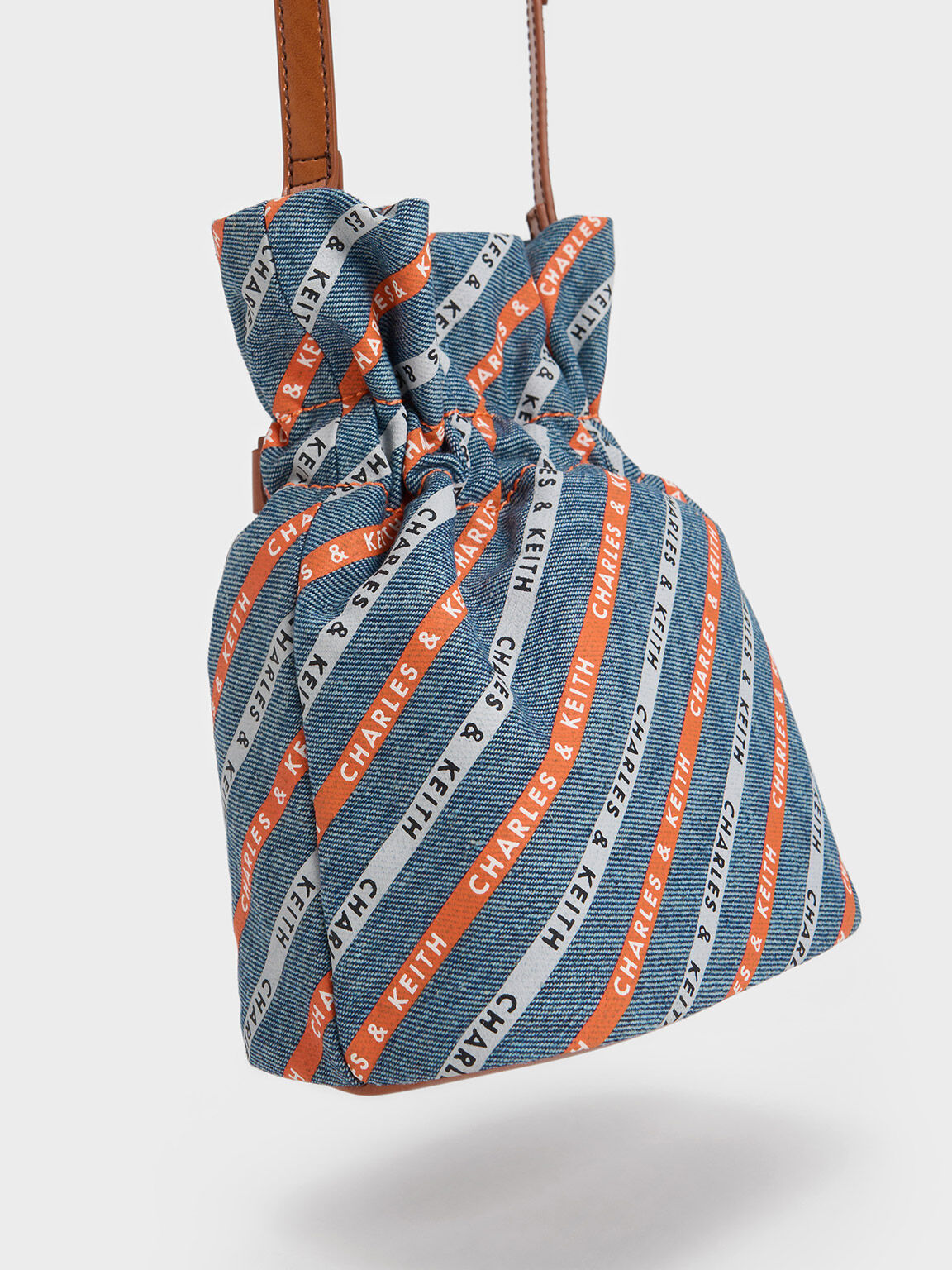 Dua Striped Denim Bucket Bag, Multi, hi-res