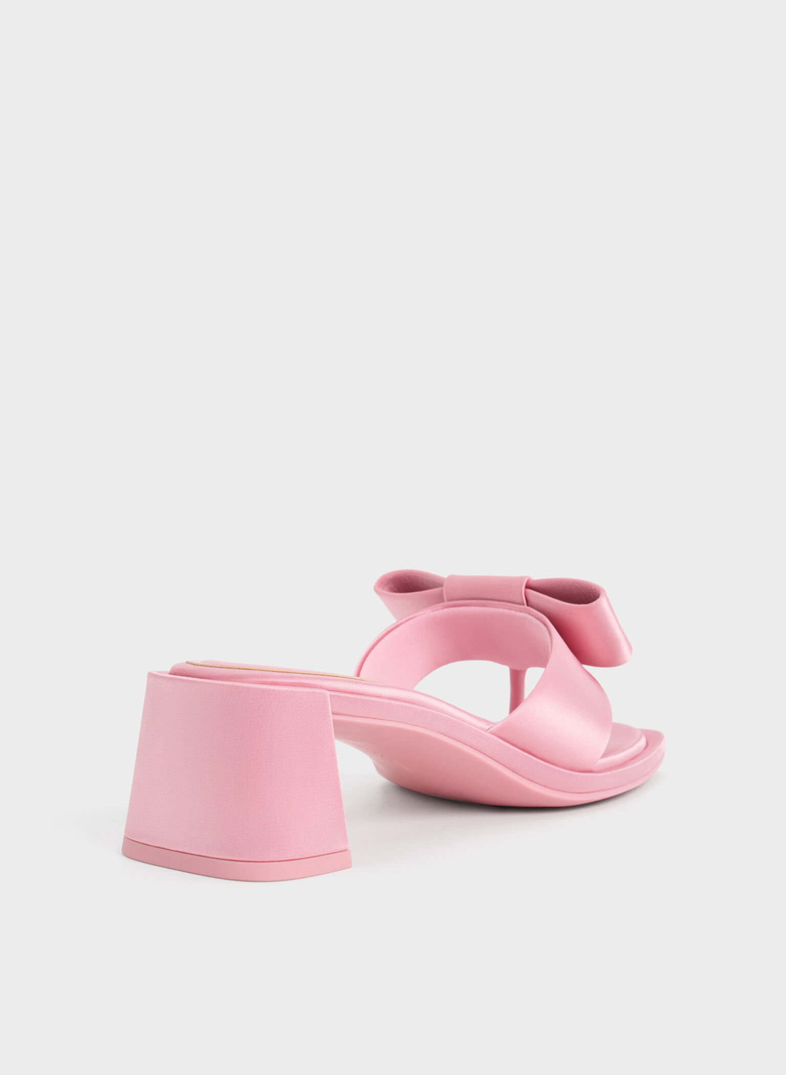 Sandalias de tacón con lazo de satén, Rosa, hi-res