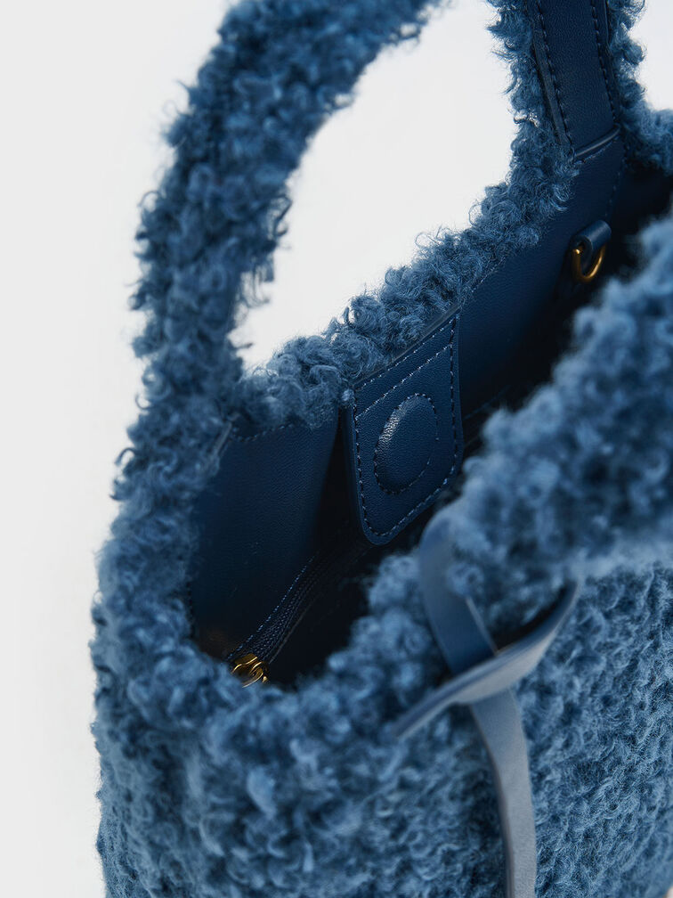 Arlys Furry Tote Bag, Navy, hi-res