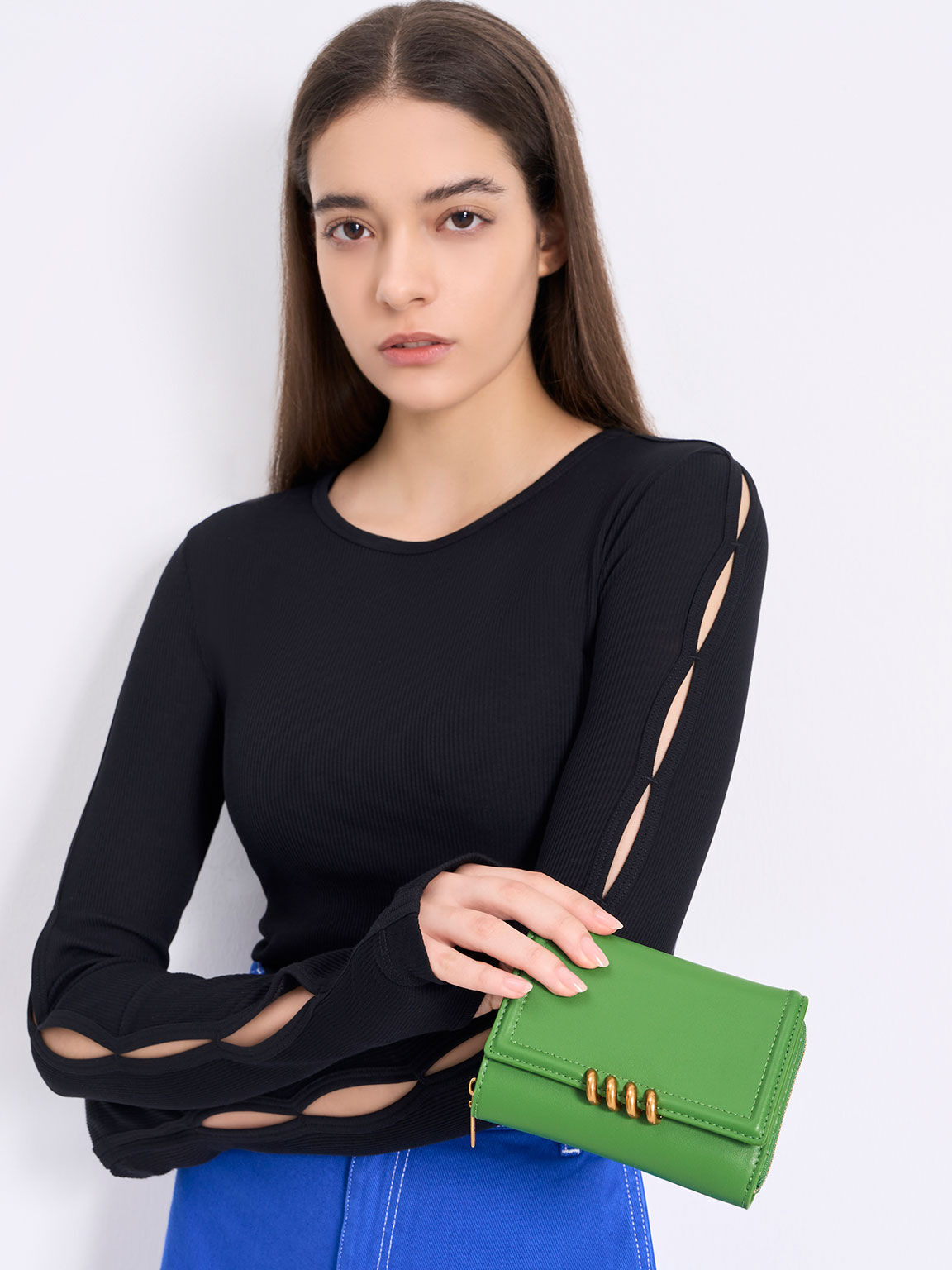 Osiris Metallic Accent Wallet, Green, hi-res