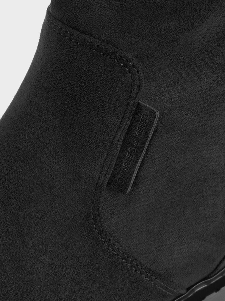 Camilla Faux Suede Thigh-High Boots, Black Textured, hi-res