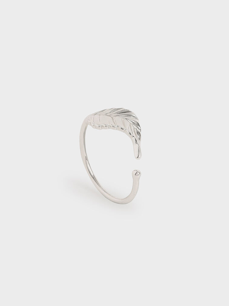 Leaf Band Ring, Plateado, hi-res