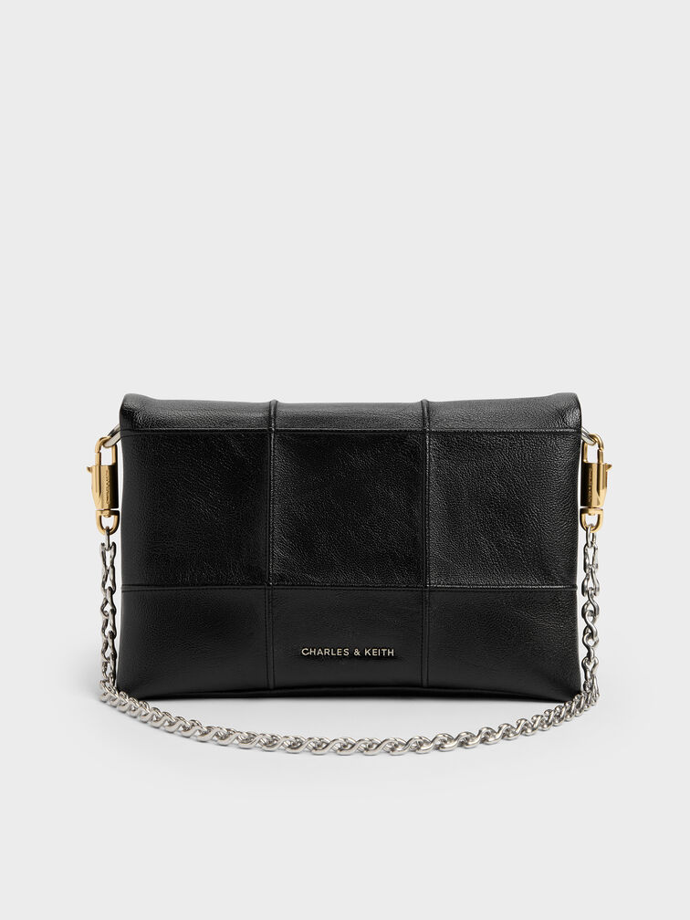 Delfina Quilted Wallet On Chain, Black, hi-res