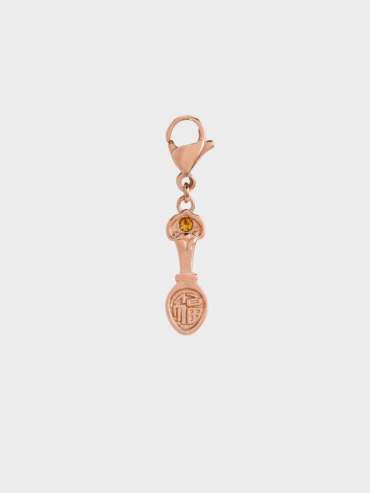 Traditional Spoon Charm, Rose Gold, hi-res