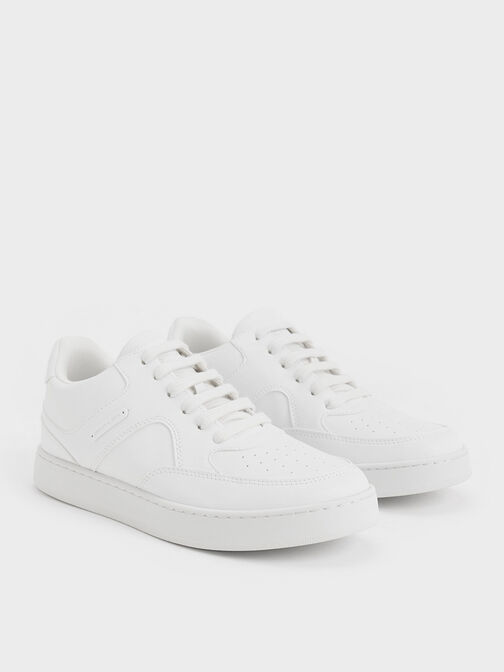 Low-Top Sneakers, White, hi-res