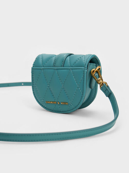 Micro Gabine Quilted Saddle Bag, Teal, hi-res