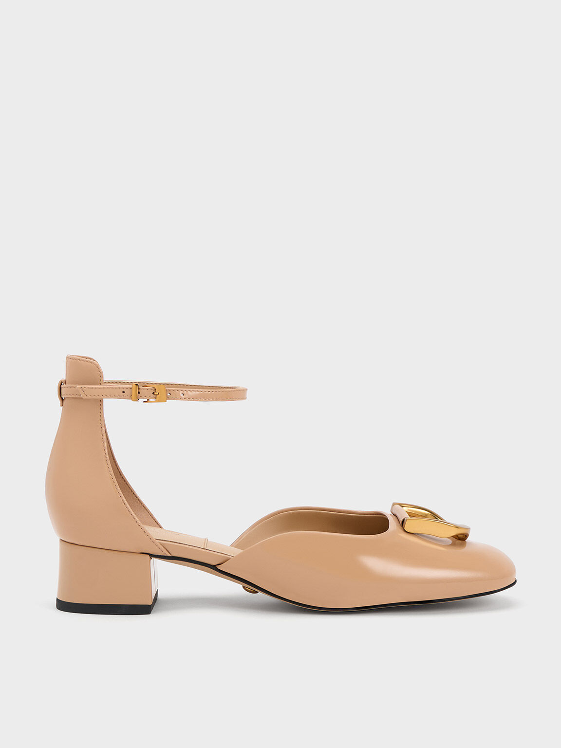 Nude Gabine Patent Leather D Orsay Pumps CHARLES KEITH AE