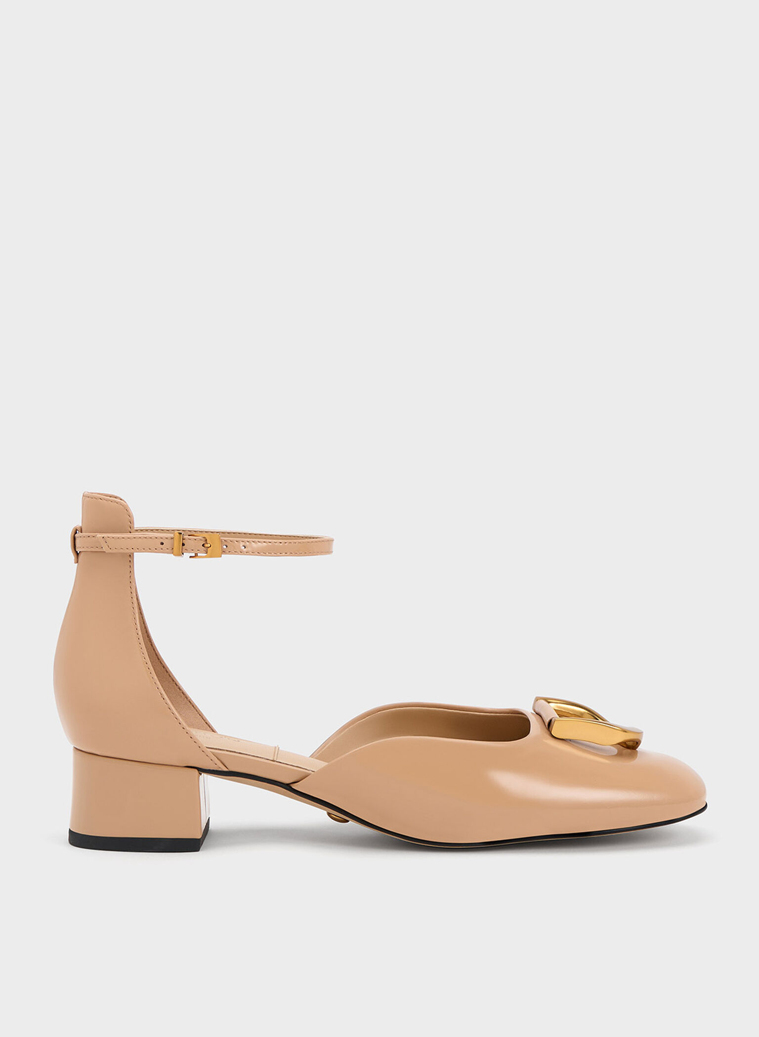 Zapatos de Tacón Gabine de Charol Corte D'Orsay, Nude, hi-res