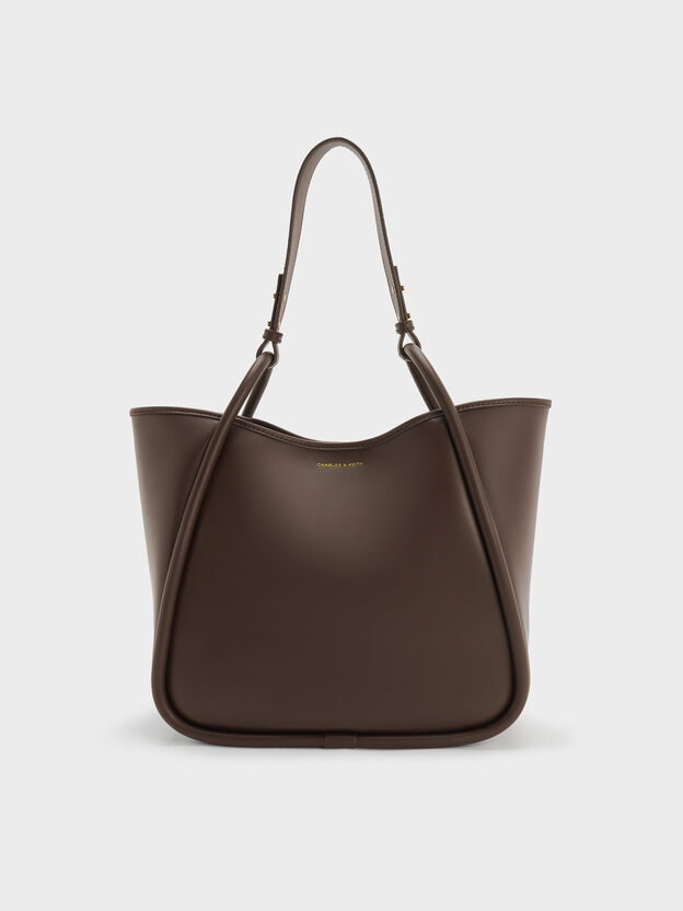 Bolso tote holgado tubular Lyla, Espresso Brown, hi-res