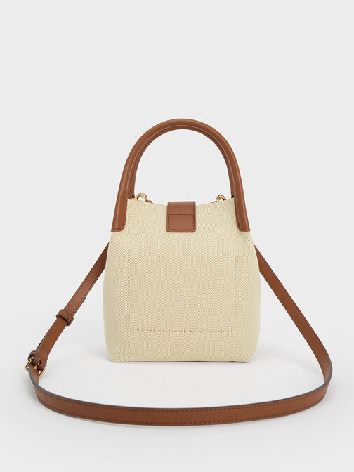 Aubrielle Canvas Bucket Bag, Tan, hi-res