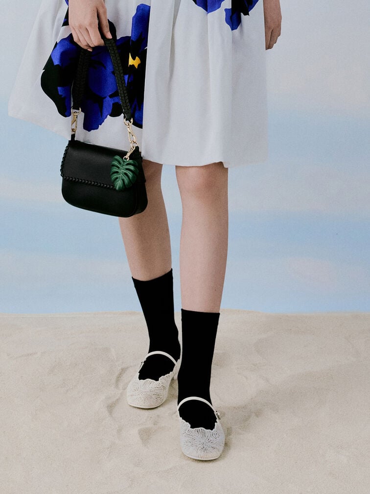 Blume Braided Shoulder Bag, Black, hi-res