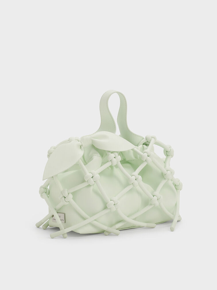 Bolso Ally fruncido y flexible con nudo, Mint Sorbet, hi-res