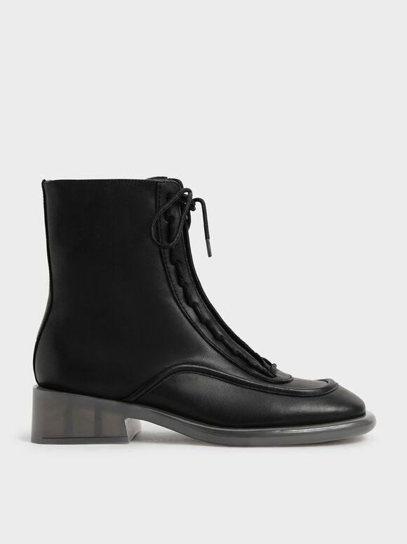charles and keith lace up boots
