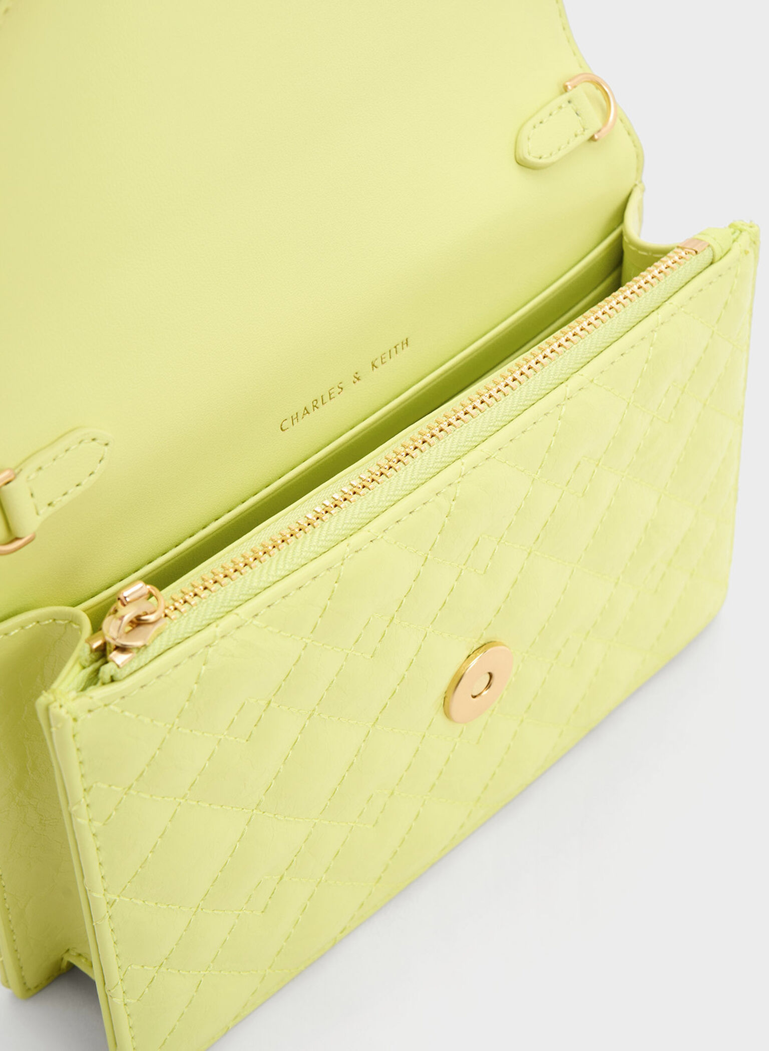 Duo Quilted Envelope Clutch, Butter, hi-res