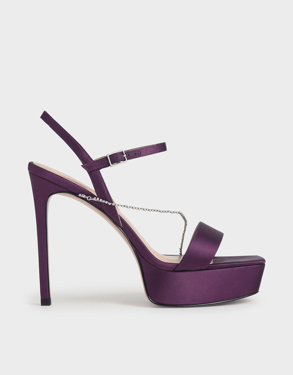 satin purple heels