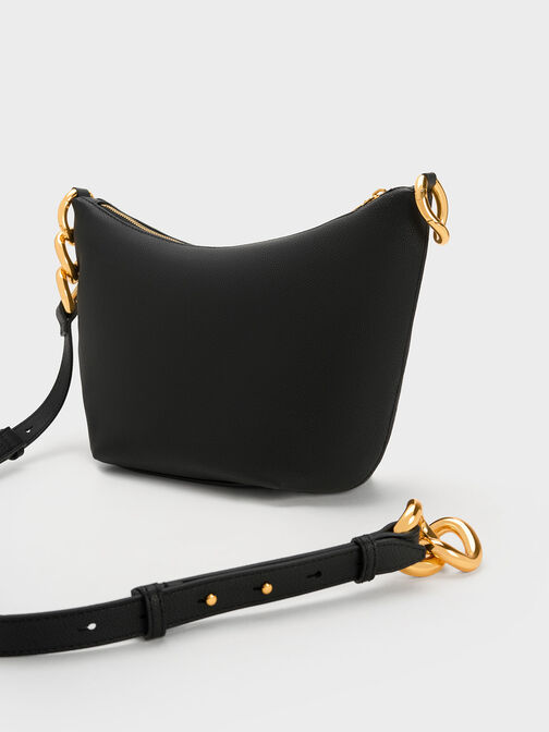 Cayce Hobo Bag, Black, hi-res