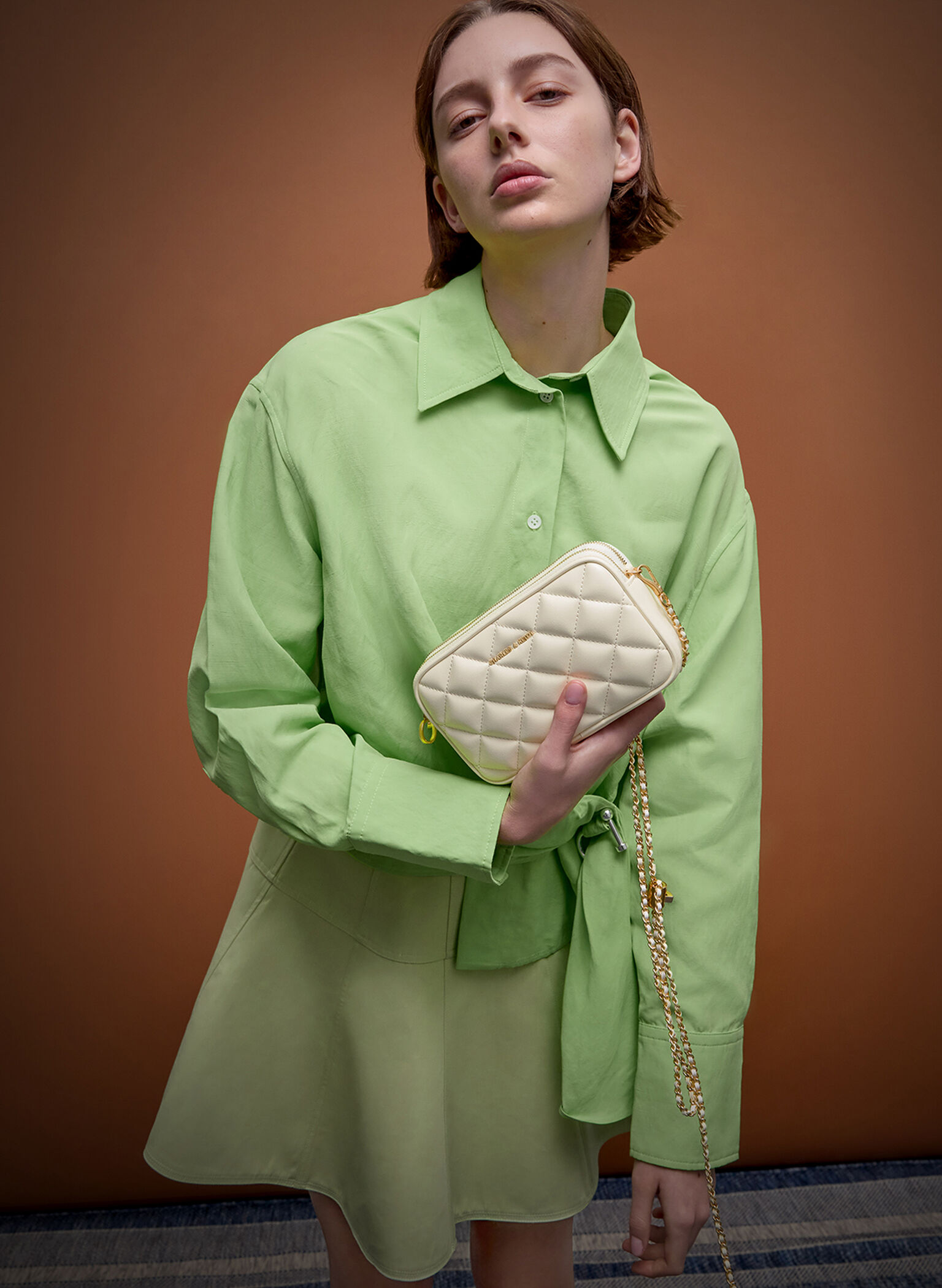 Mini Apfra Quilted Crossbody Bag, Cream, hi-res