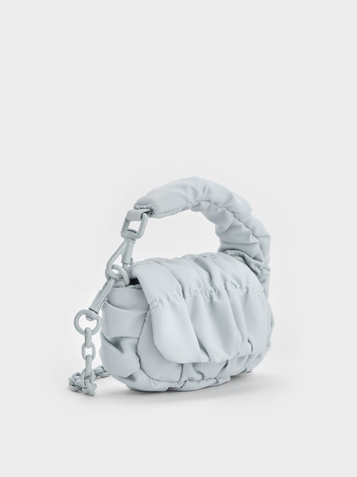 Klio Nylon Ruched Micro Bag Charm, Sea Salt Blue, hi-res