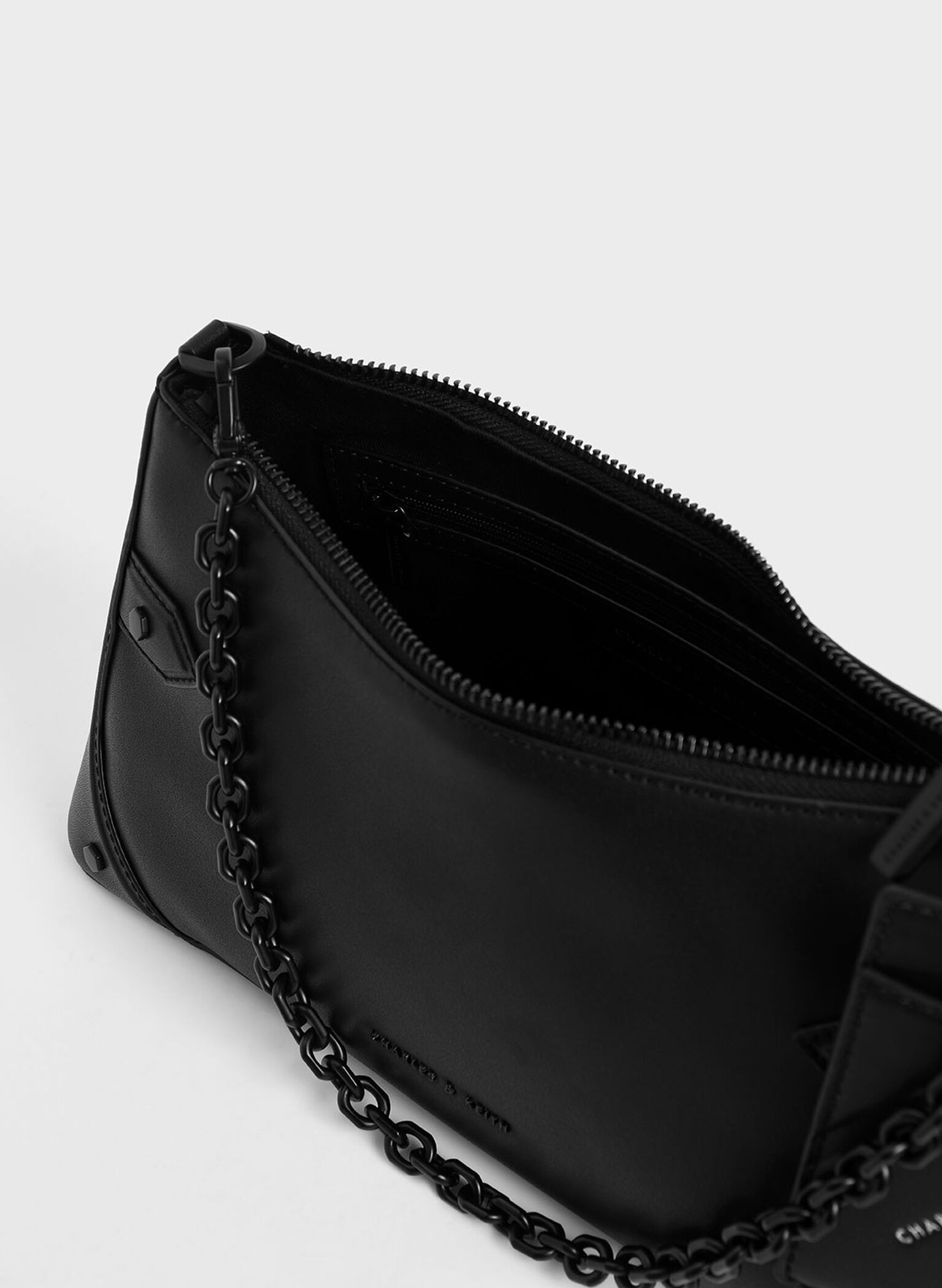 Chain Handle Bag, Ultra-Matte Black, hi-res