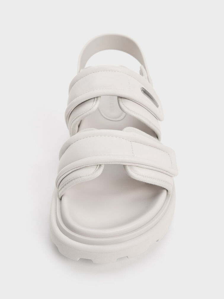 Romilly Puffy Sports Sandals, White, hi-res