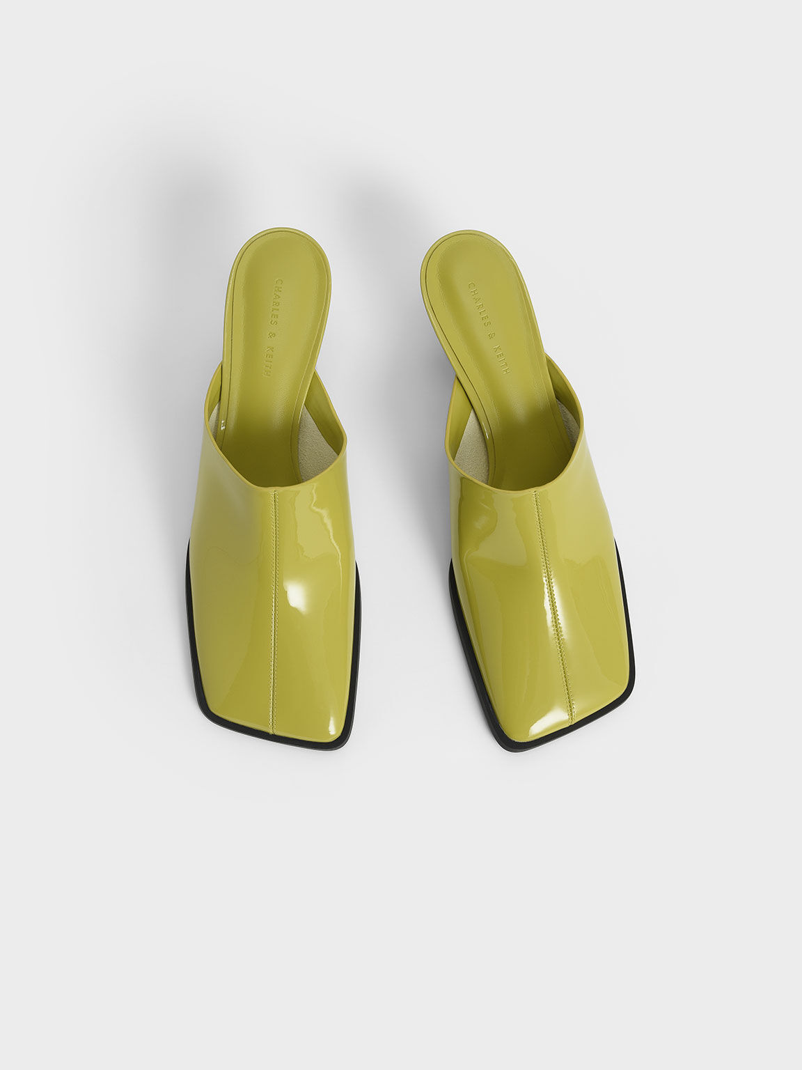 Patent Covered Mules, Moss, hi-res