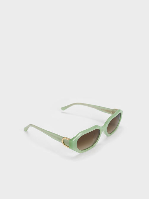 Gabine Gafas de sol ovaladas de acetato reciclado, Verde menta, hi-res