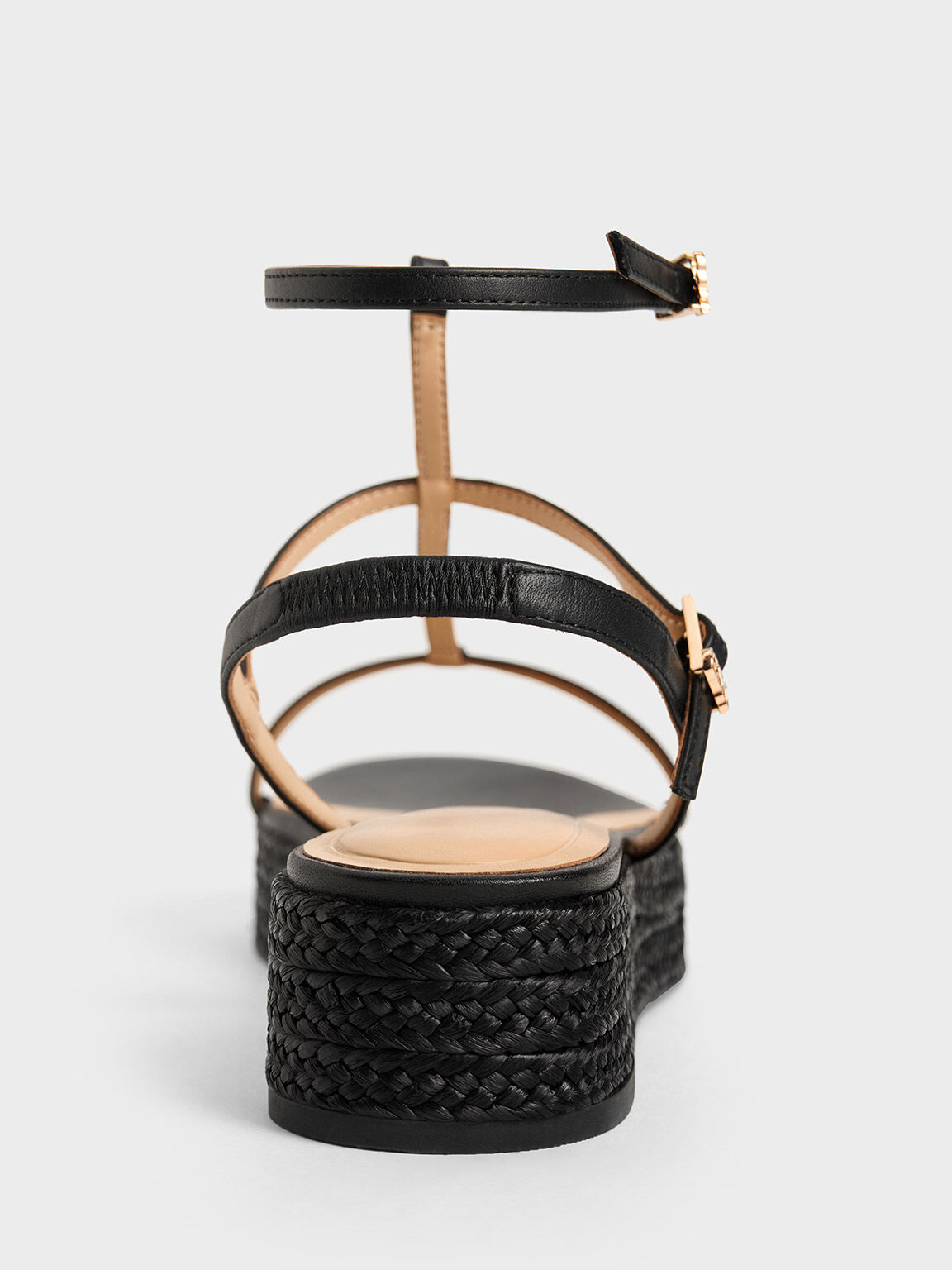 Black leather platform espadrilles cheap