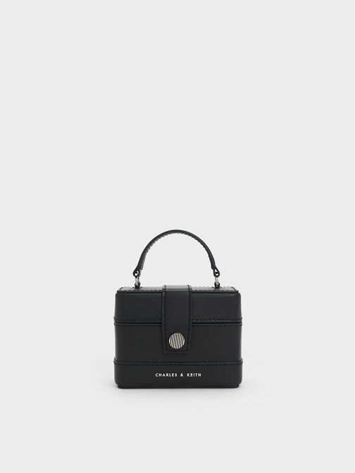 Mini Bronte Contrast Trim Top Handle Bag, Black, hi-res
