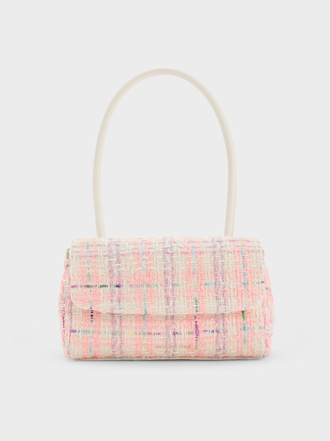 Bolso de Tweed con Asa Curva, Multicolor, hi-res