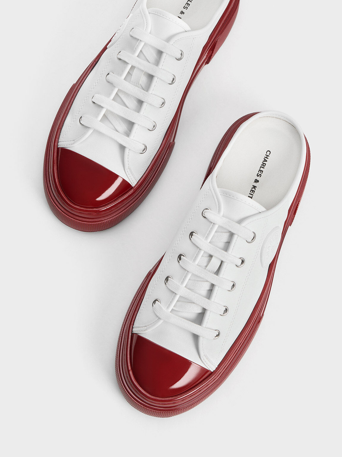 Kay Two Tone Slip On Sneakers Red