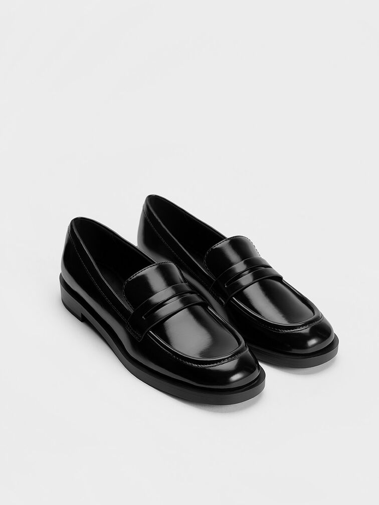 Black Boxed Gretel Penny Loafers - CHARLES & KEITH US