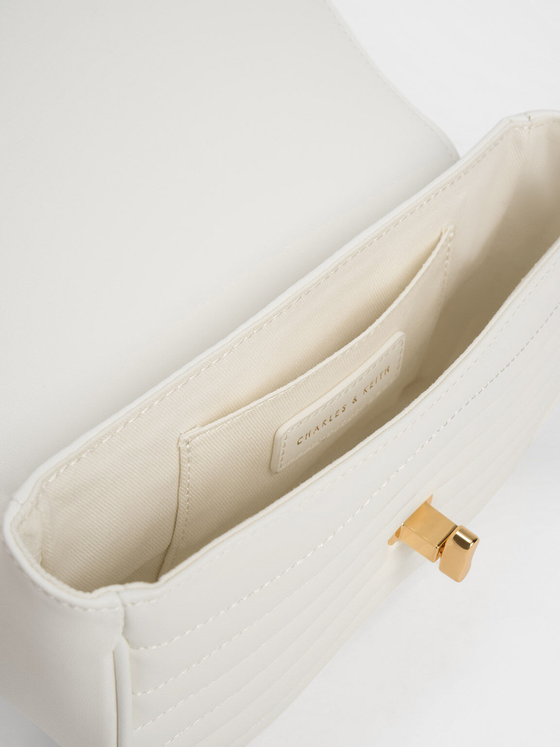 Aubrielle Panelled Crossbody Bag, White, hi-res
