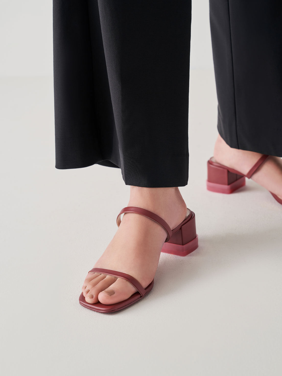 Double strap block heels clearance
