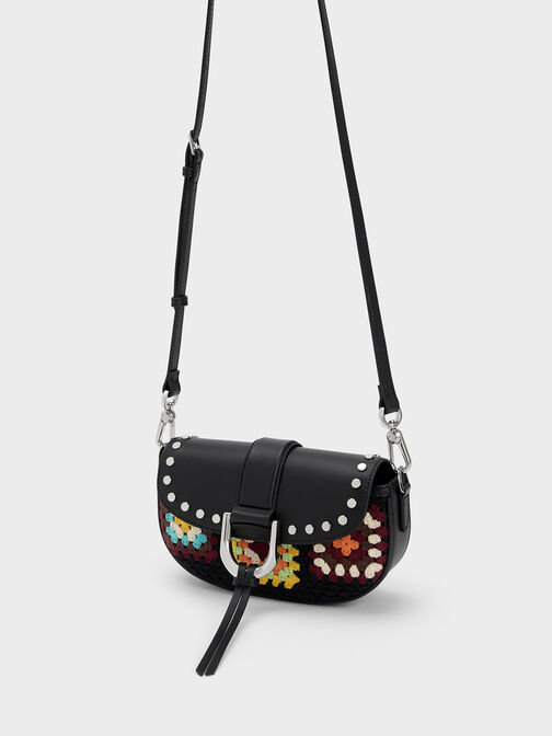 Gabine Floral Crochet Leather Shoulder Bag, Multi, hi-res