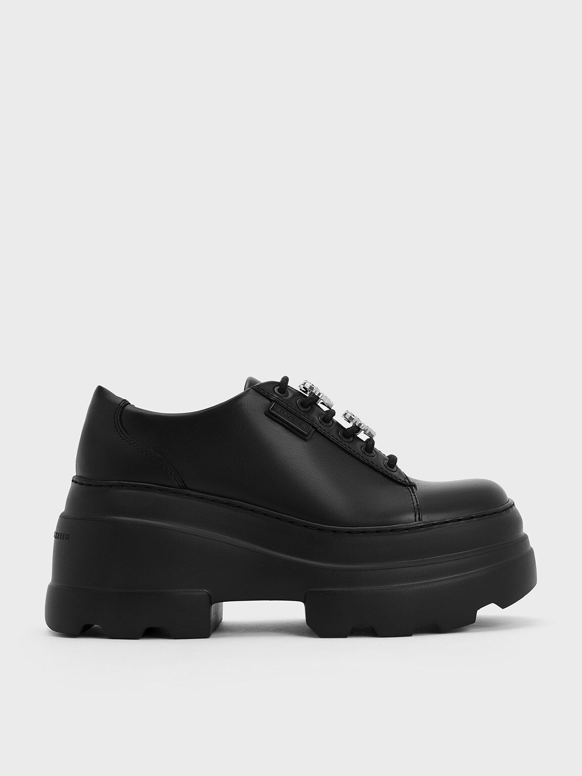 Chunky black lace up shoes online