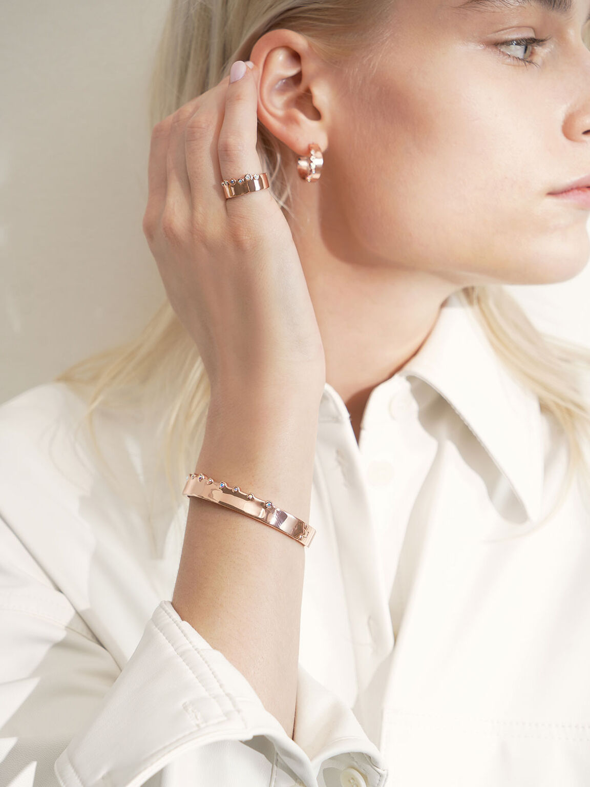 施華洛世奇®水晶鑲嵌手環, 玫瑰金, hi-res