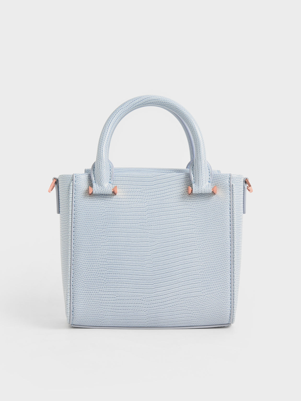 Embossed Top Handle Bag, Light Grey, hi-res