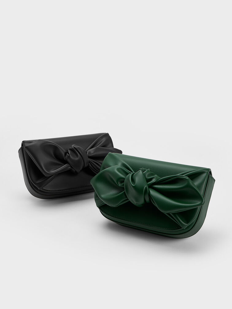 Dark Green Bow Crossbody Bag - CHARLES & KEITH US