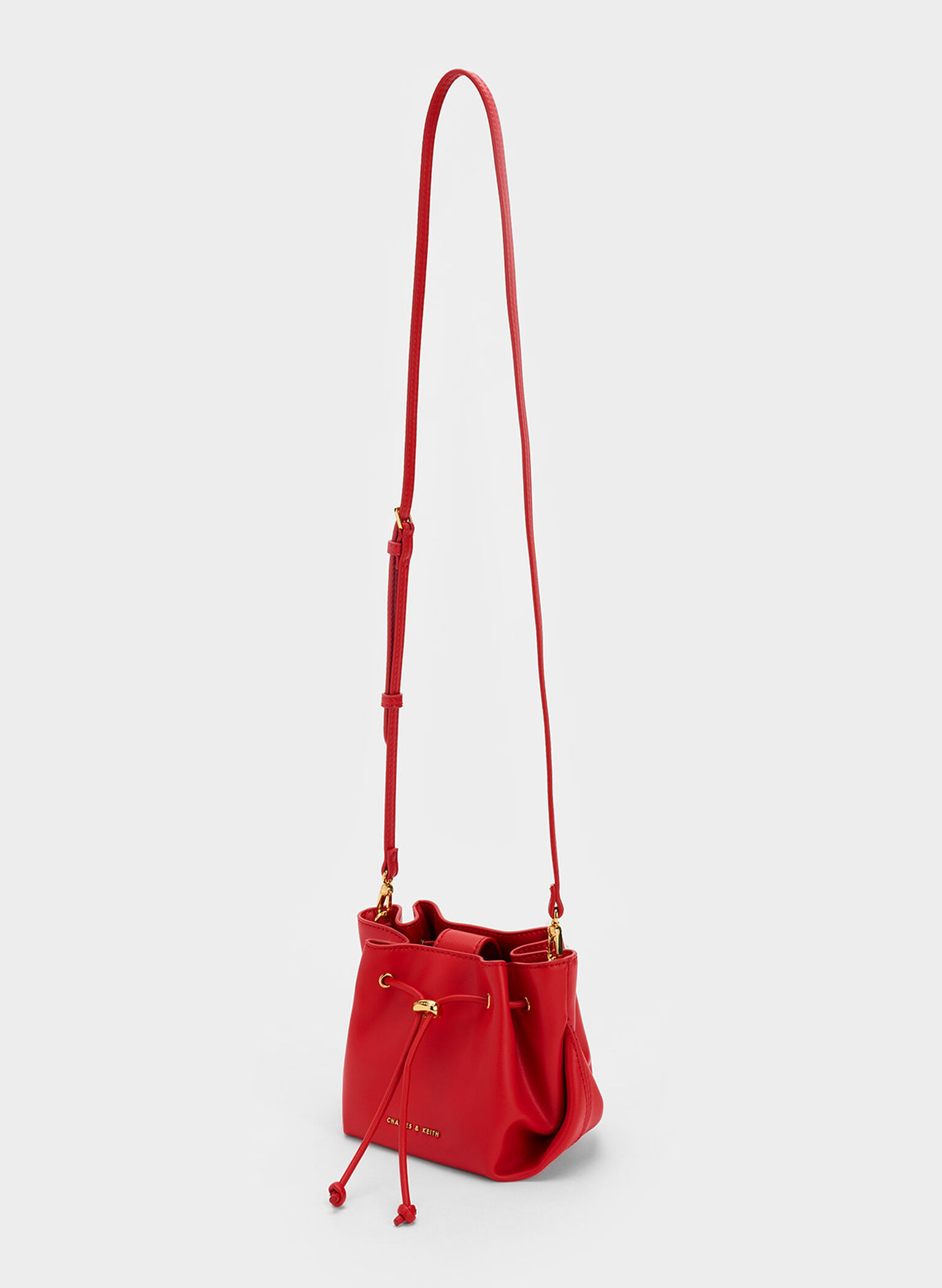Boaz Drawstring Top Handle Bag, Red, hi-res