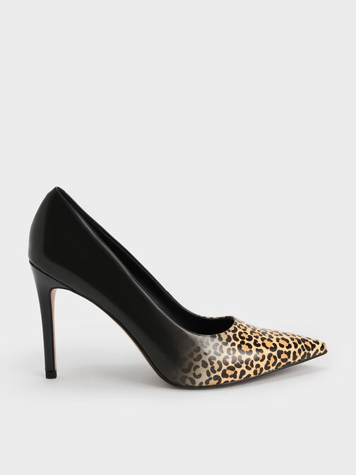 Patent Leopard Print Stiletto Heel Pumps, Multi, hi-res