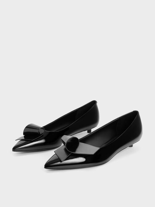 Sculptural Knot Pointed-Toe Flats, Black Box, hi-res